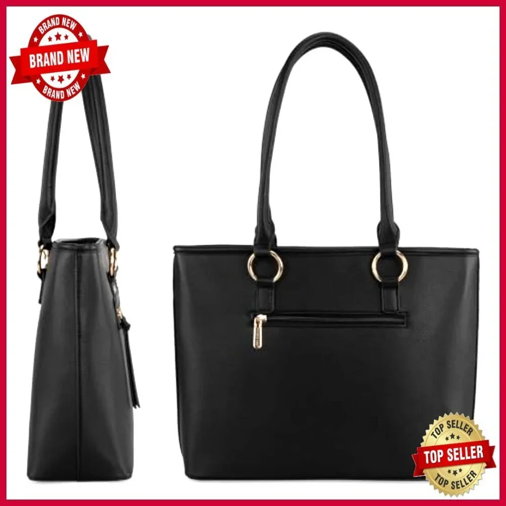 Large Tote and Crossbody Bag Set, Vegan Leather, Durable Hardware